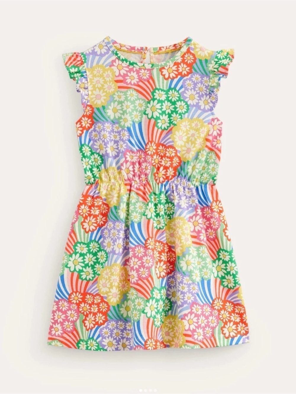 Mini Boden Frill Sleeve Jersey Dress, Size 5-6Y